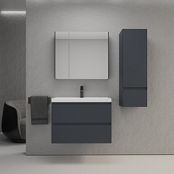 Style Line Тумба с раковиной Манхэттен 70 Plus подвесная эмаль графит матовая – фотография-6